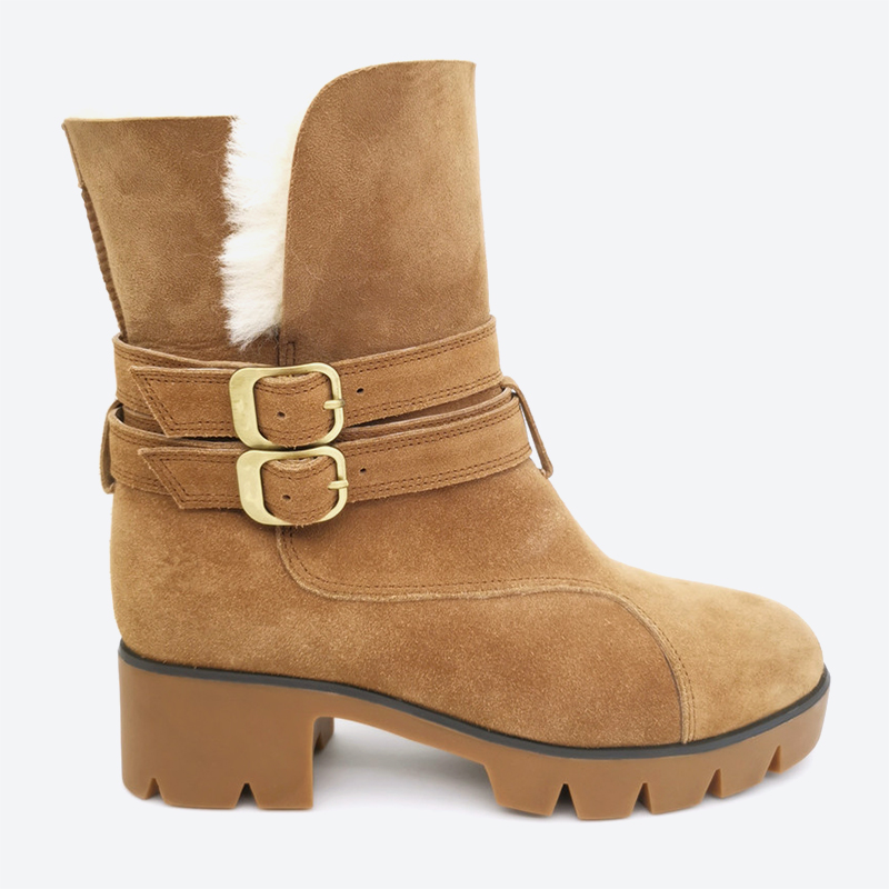 durable womens sheepskin lined winter boots