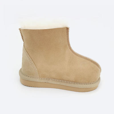 HQS-KS001 customized premium quality genuine sheepskin slippers for kids